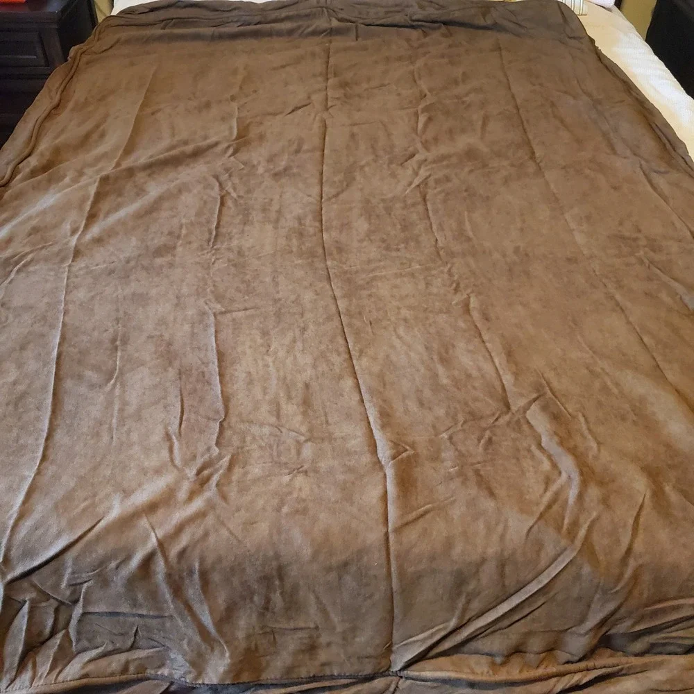 Blazing Needles Saddle Brown Microsuede Full Futon Cover Double Corded 8-9 inch